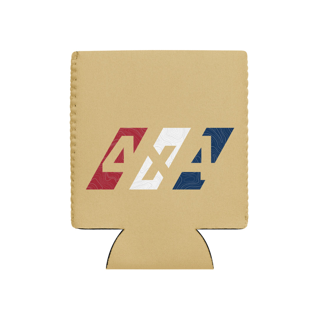 Topo: 4x4 Stripes Red White and Blue Can Koozie