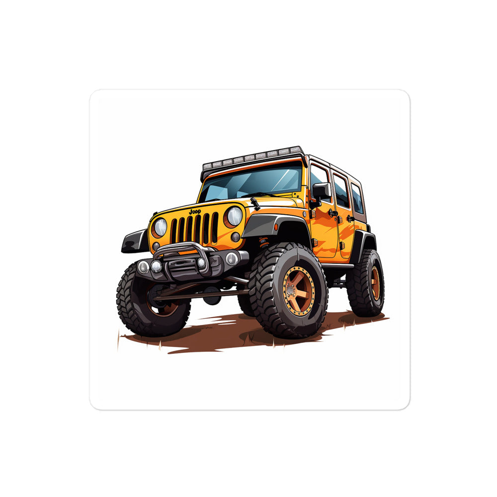 Golden Trailblazer: Jeep Adventure Sticker