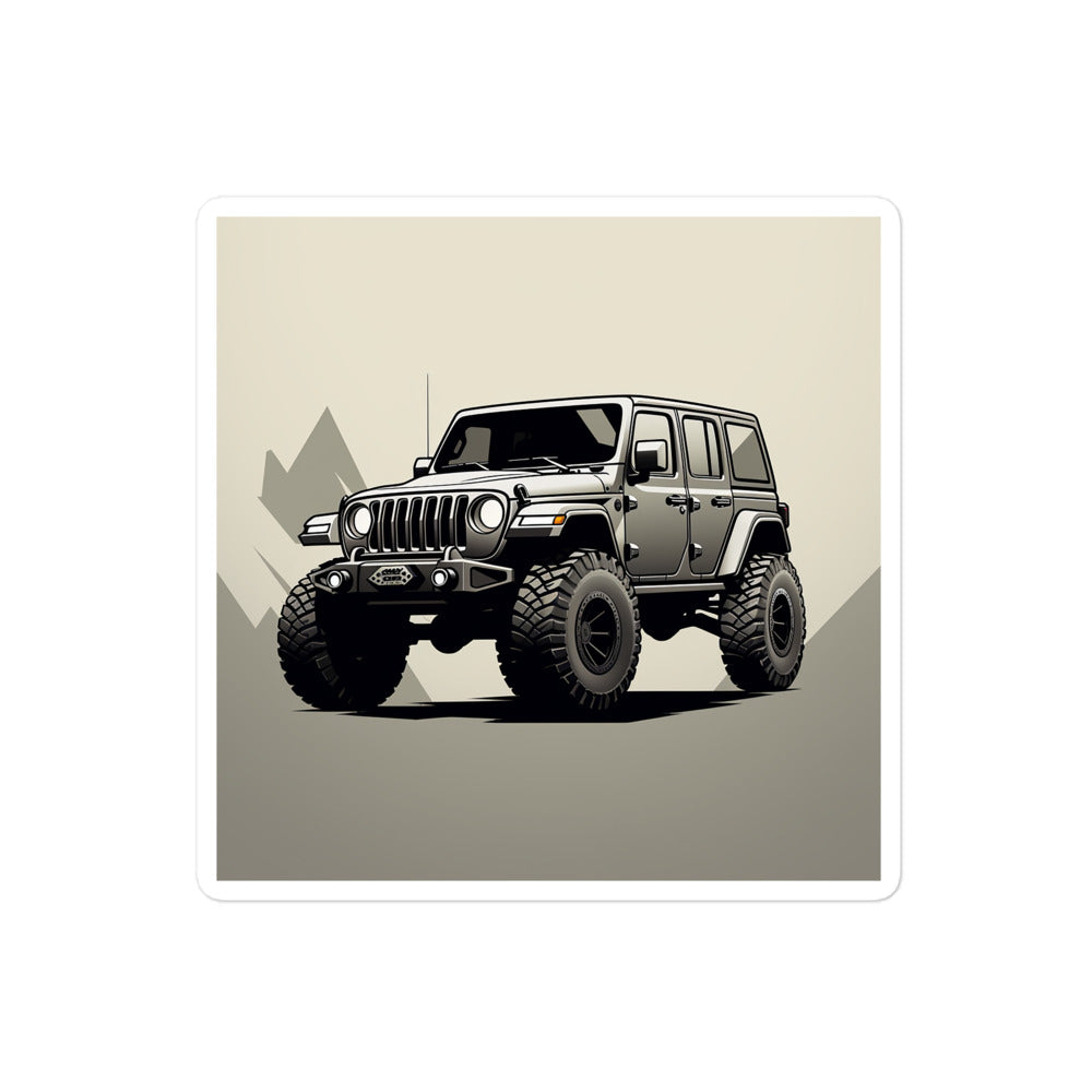 BBJ: Big Black Jeep Sticker Square