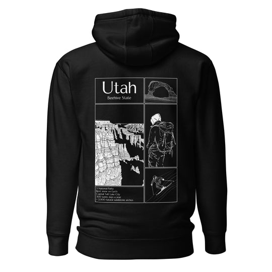 Geo: Utah Unisex Hoodie Back Graphic