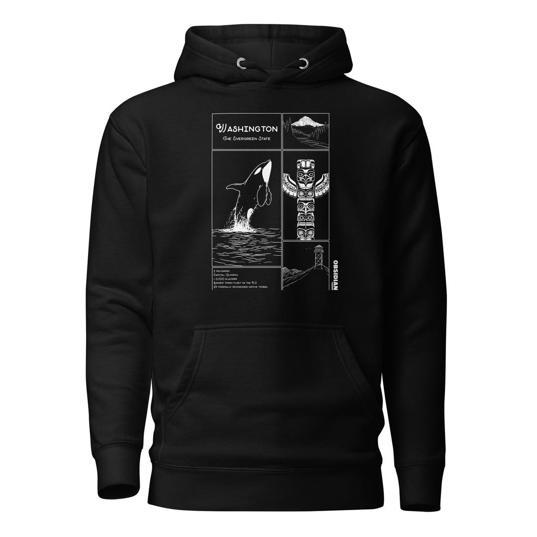 Geo: Washington Unisex Hoodie Front Graphic
