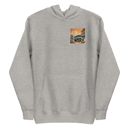 Retro: Ukiyo-e Jeep Premium Unisex Hooding