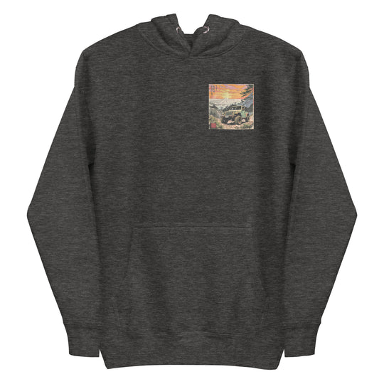Retro: Ukiyo-e Jeep Premium Unisex Hooding