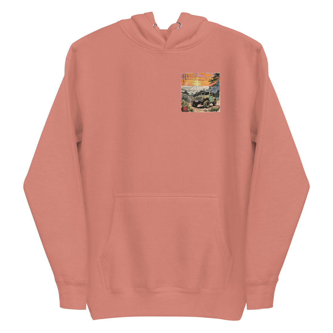 Retro: Ukiyo-e Jeep Premium Unisex Hooding