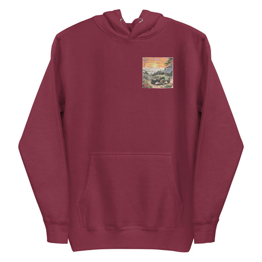 Retro: Ukiyo-e Jeep Premium Unisex Hooding
