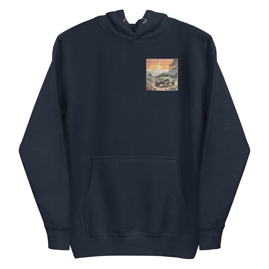 Retro: Ukiyo-e Jeep Premium Unisex Hooding