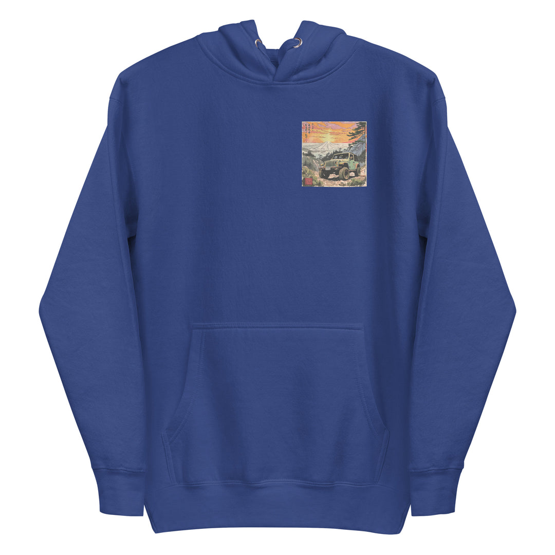 Retro: Ukiyo-e Jeep Premium Unisex Hooding
