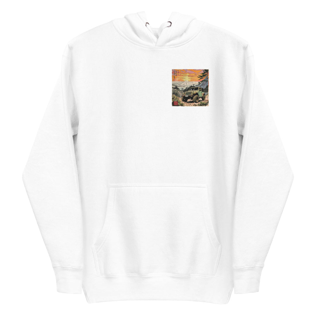 Retro: Ukiyo-e Jeep Premium Unisex Hooding