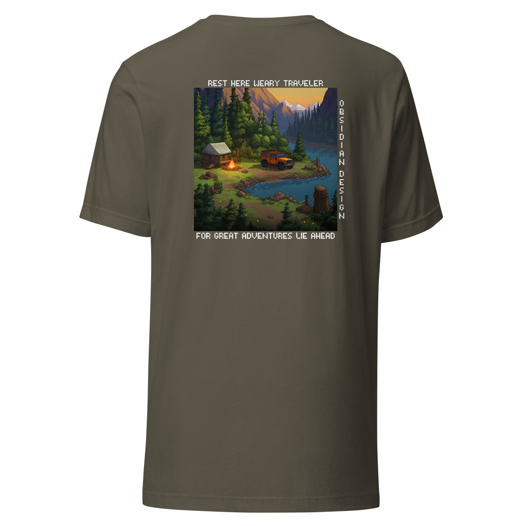 Retro: Rest Here Traveller Unisex t-shirt