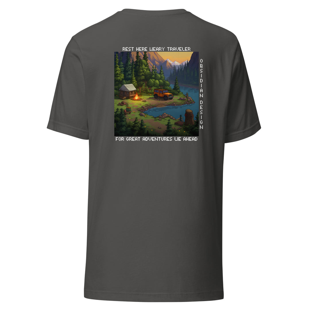 Retro: Rest Here Traveller Unisex t-shirt