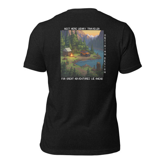 Retro: Rest Here Traveller Unisex t-shirt