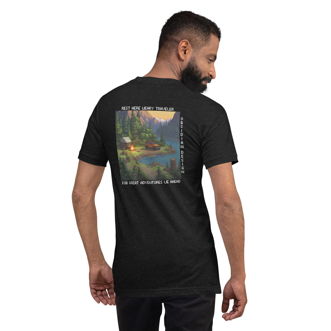 Retro: Rest Here Traveller Unisex t-shirt