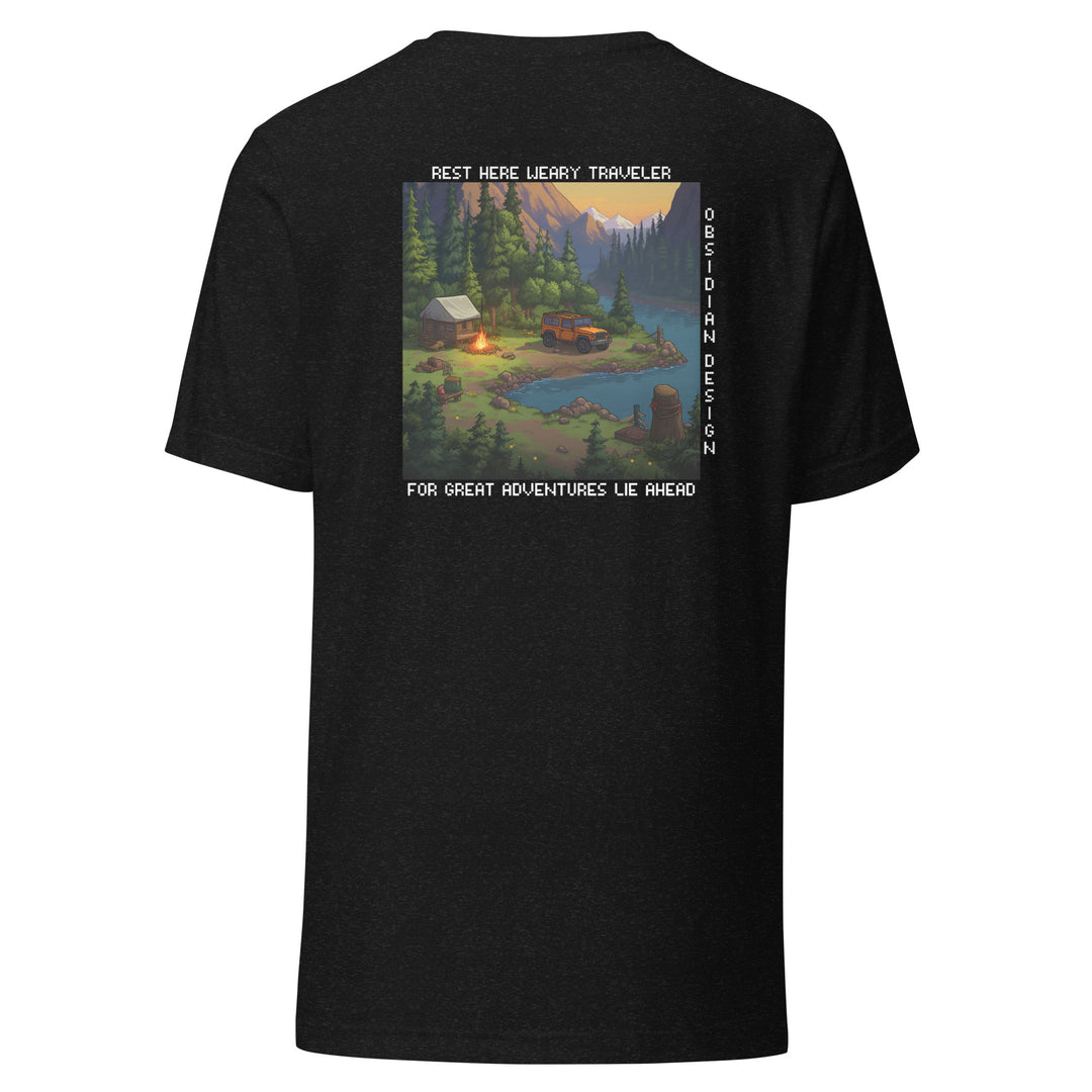 Retro: Rest Here Traveller Unisex t-shirt