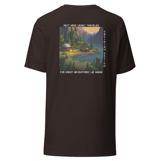 Retro: Rest Here Traveller Unisex t-shirt