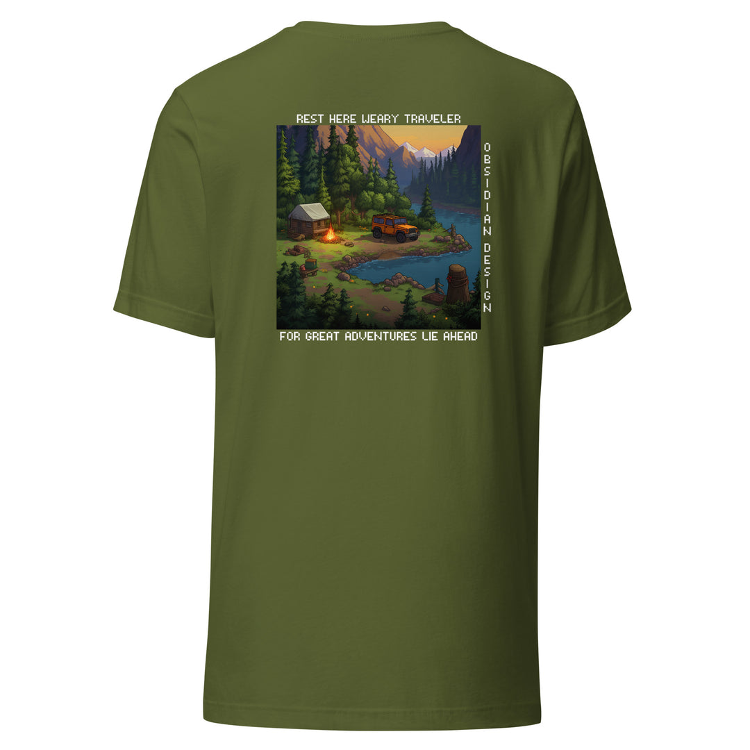 Retro: Rest Here Traveller Unisex t-shirt