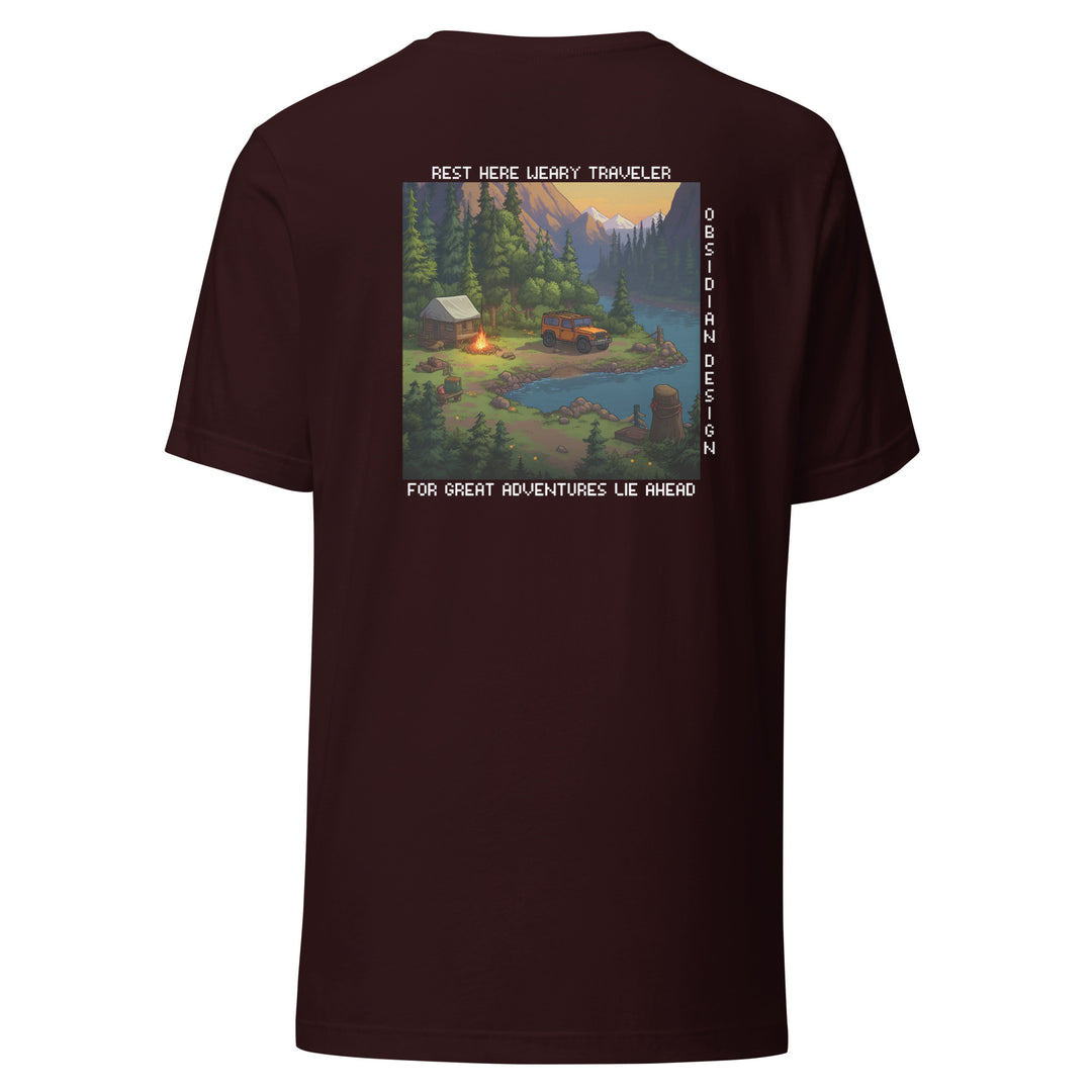 Retro: Rest Here Traveller Unisex t-shirt