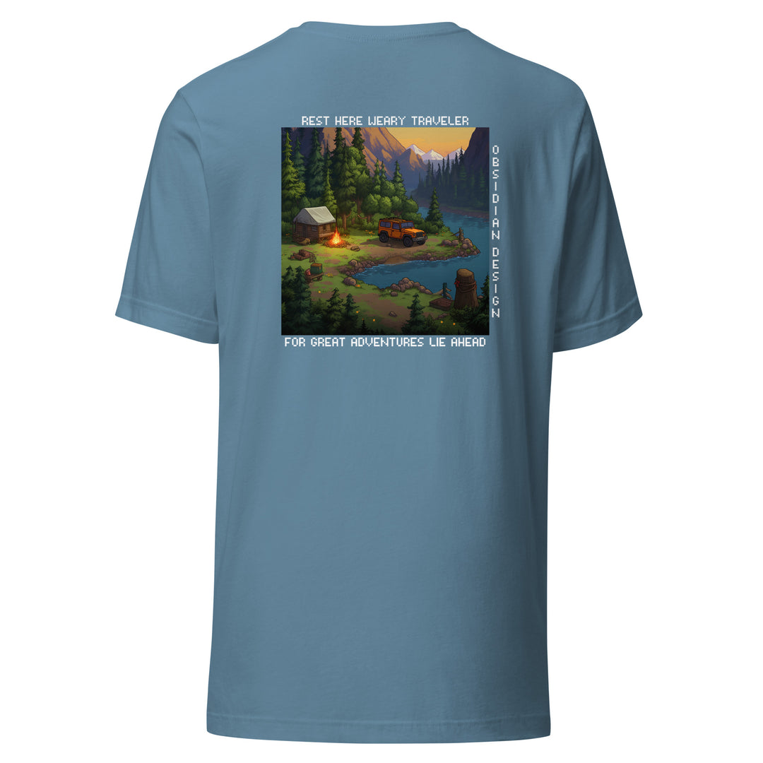 Retro: Rest Here Traveller Unisex t-shirt