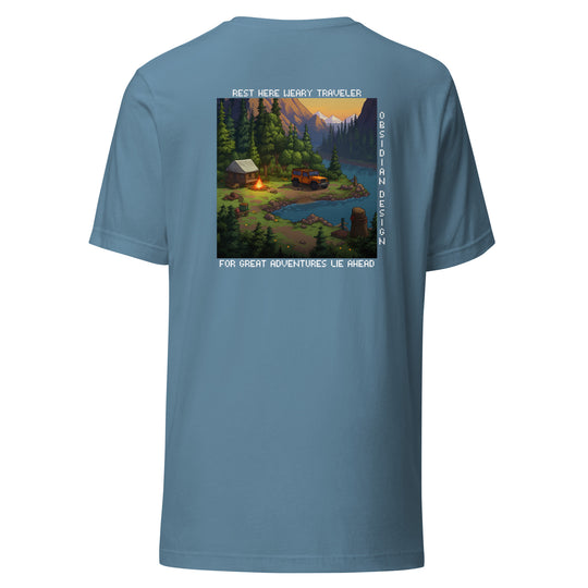 Retro: Rest Here Traveller Unisex t-shirt