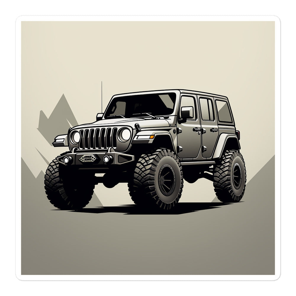 BBJ: Big Black Jeep Sticker Square