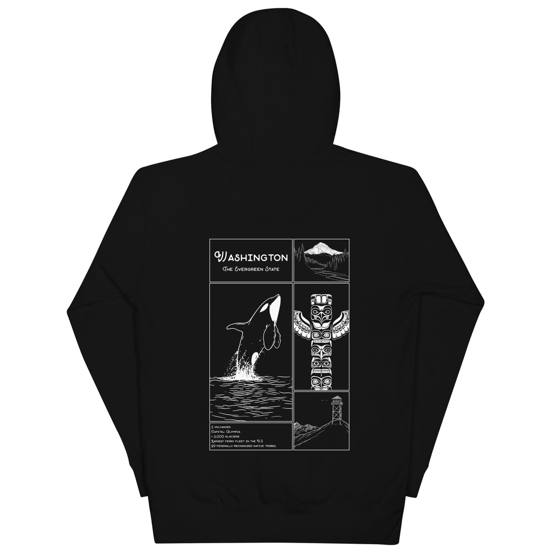 Geo: Washington Unisex Hoodie Back Graphic