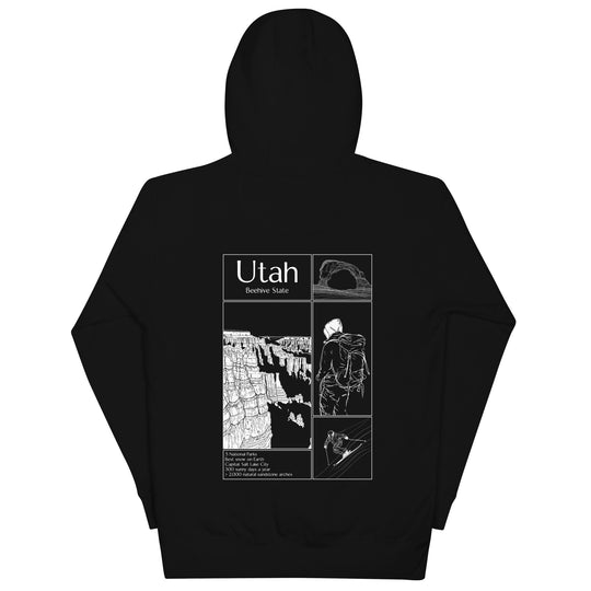 Geo: Utah Unisex Hoodie Back Graphic