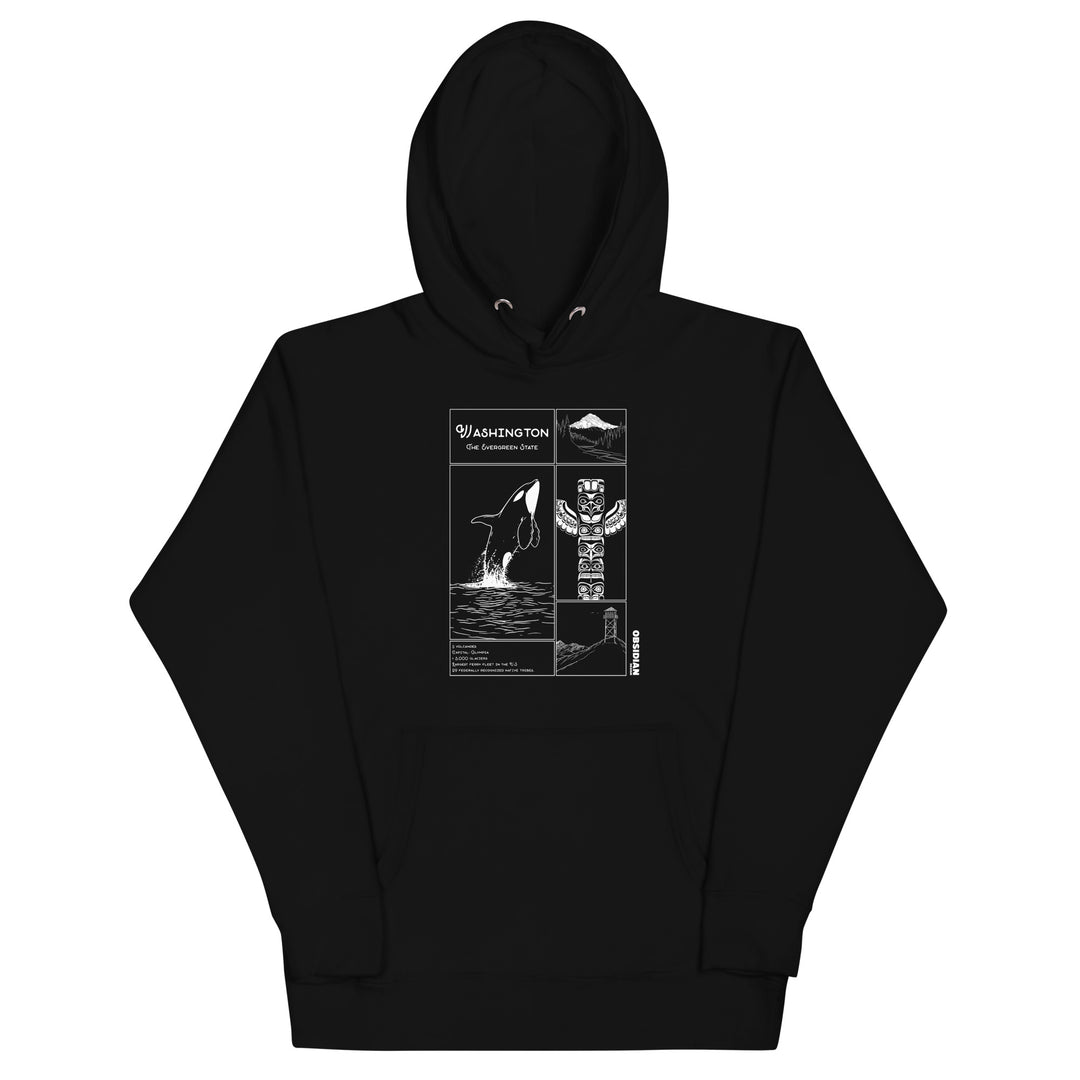 Geo: Washington Unisex Hoodie Front Graphic