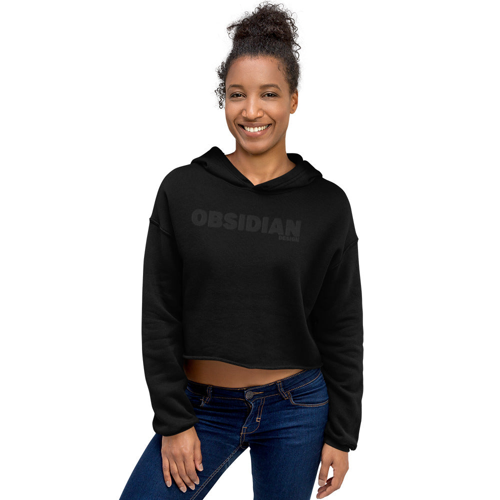 Tonal: Obsidian Embroidered Crop Hoodie