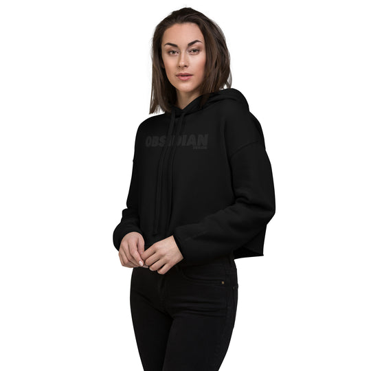 Tonal: Obsidian Embroidered Crop Hoodie